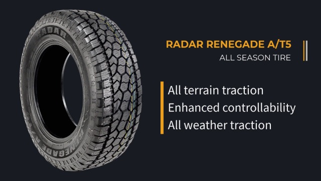 RADAR RENEGADE A/T5 17インチ オフロードタイヤ＆アルミ Radar Renegade A/T5 All-Terrain Radial Tire - 35X12.50R22LT