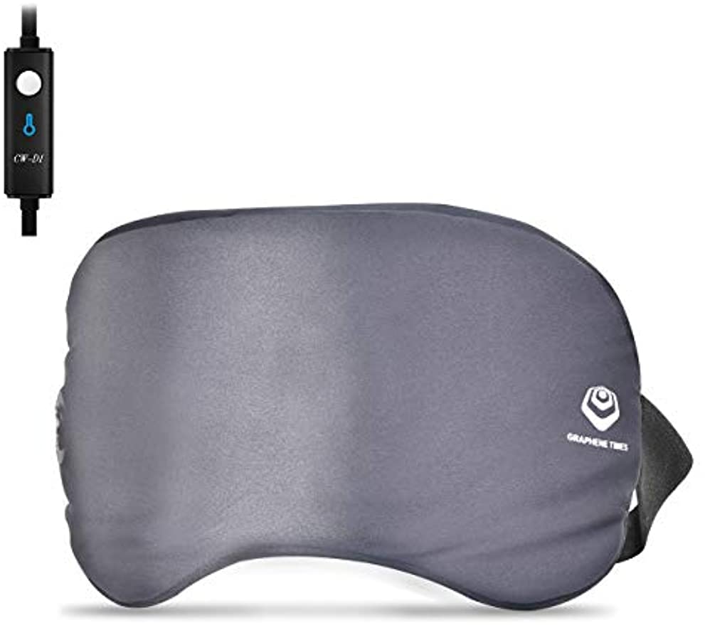 GRAPHENE TIMESSilk Eye Mask, Heated Eye Mask with Far-Infrared Physical Therapy by Electricity,3 Temperature Control Warm Therapeutic for Blepharitis, Eye Strain and Dry Eye