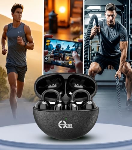 Image of Wireless OWS-X Open Ear Earbuds with Clip Design, Up-to 40H Playtime, ENC,13mm Driver, BTv5.4, Touch Control (Black)