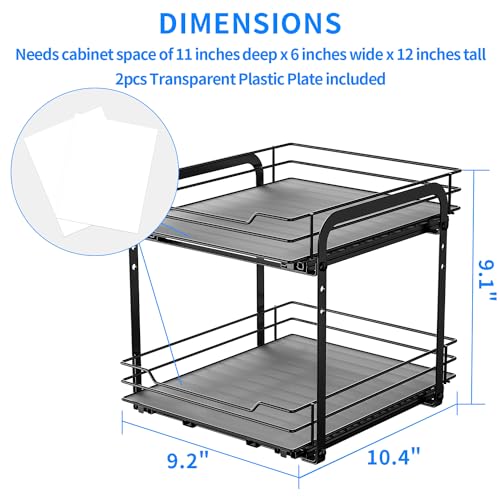 RCHYFEED Spice Rack Organizer for Cabinet, 2 Tier Pull Out Spice Racks for Inside Cabinets & Pantry, Height Adjustable Heavy Duty Vertical Spice Shelf for Seasoning Organizer(9.5" Wx10.5 Dx9.5 H) 6 RCHYFEED Spice Rack Organizer for Cabinet, 2 Tier Pull Out Spice Racks for Inside Cabinets & Pantry, Height Adjustable Heavy Duty Vertical Spice Shelf for Seasoning Organizer(9.5" Wx10.5 Dx9.5 H) - Image 4