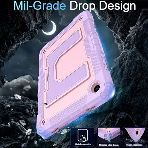 Image of for Samsung Galaxy Tab A11+ /A9+ Case 11 Inch Galaxy Tab A11 Plus Cases,Heavy Duty Shockproof Protective Cover Samsung A9 Plus Tablet Cases,Purple Rose