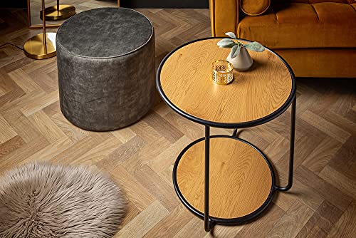 Riess Ambiente Design Couchtisch Studio 55cm Eichenoptik mit Sitzhocker aus Samt Wohnzimmertisch Tisch Sofatisch – Bild 5