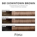 L'Oreal Paris Feria Multi-Faceted Shimmering Permanent Hair Color, B61 Downtown Brown (Hi-Lift Cool Brown), Pack of 1, Hair Dye - Image 2