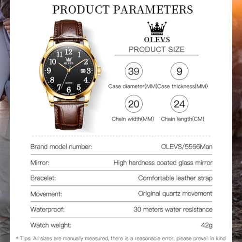 Image of Thin Men's Watch With Blue /White /Black Dial, Leather Band in Black /Yellow /Brown, Simple Business Style, Date Display, Waterproof Quartz Casual Timepiece