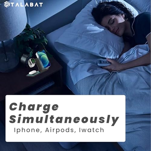 Image of 3-in-1 Wireless Charger, 25W Magnetic Mag-Safe - Compatible with iPhone 15 /15 Plus /15 Pro /15 Pro Max, iPhone 14 /14 Pro /14 Pro Max,13 /12, AirPods 3rd /2nd Gen, Apple Watch Series -(Black)