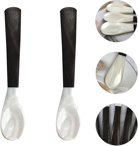 Miniatura 8 de 2 cucharas creativas con mango de madera, cucharas de café para caviar, postre, café, helado