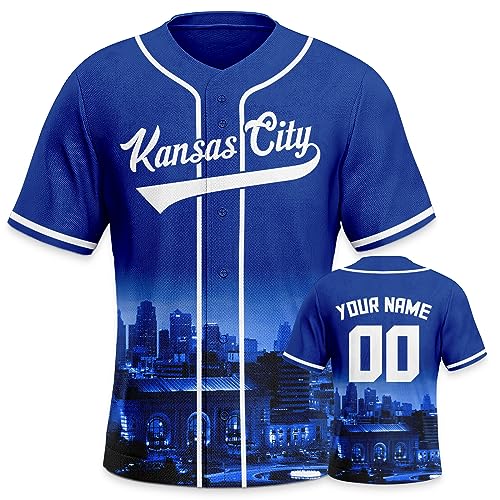 City Custom Baseball Shirt Jersey Personalized Name & Number Baseball Short Sleeves Sports Uniform Fans Gift for Men Women miniatura 2