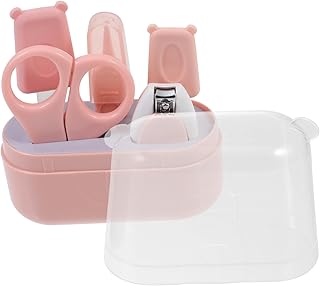 Vaguelly 1Juego Kit De Cuidado Para Bebés De Manicura Portátil De Color Rosa Incluye Cortaúñas Para Infantiles Para Cuidado Pequeños