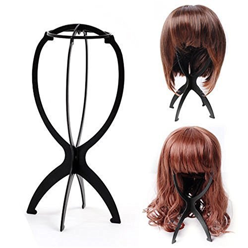 Black Wig Display Stand Mannequin Dummy Head Hat Cap Hair Holder Storage Folding