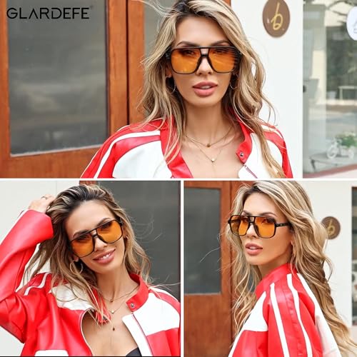 Oversized Aviator Sunglasses for Women Men - Retro 70s Square Shades Sun Glasses2