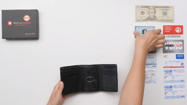 Cartera Trifold Para Hombre Alpine Swiss Leon | Cuero Genuino, Protección RFID | Incluye Caja De Regalo