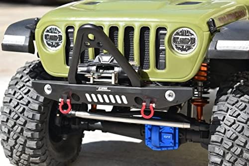 AXIAL SCX6 JEEP JLU WRANGLER 4WD Aluminium Front Bumper With D-rings (Spiked Design) - 15pc set - GPM SCX6330FA