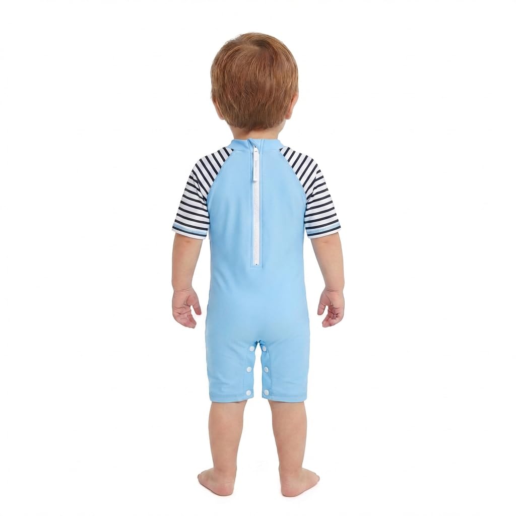 BONVERANO Bañador de una Pieza para bebé recién Nacido, Mangas largas, protección UV 50+, bañador con Cremallera