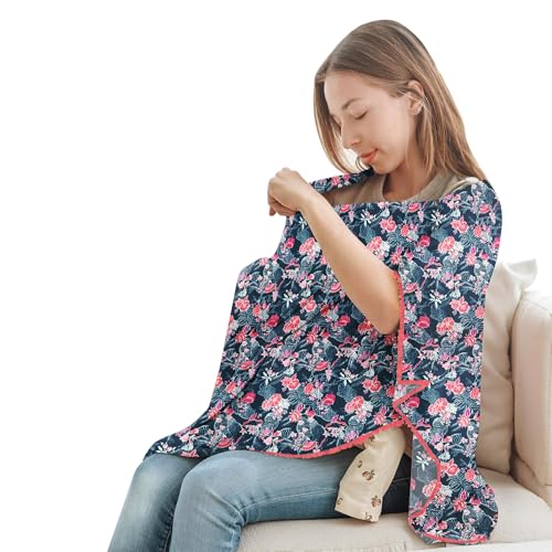 Image of Pepperika Rayon Nursing Cover for Breastfeeding Mother Multiuse Poncho Style Shawl Feeding Cover for Nursing Mom Scarf with Buttons Cotton Feeding Apron (Pack of 1) Multicolour /Red