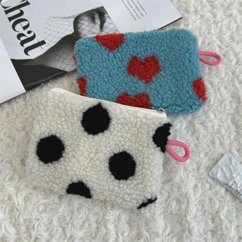 Coquette Change Purse Fuzzy Teen Girl Trendy Stuff Cute Coin Purse Fleece Small Wallets for Women (11)4