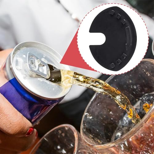 GHPKOTW Getränkedosendeckel, 6 Getränkedosendeckel, Staubdichte Getränkedeckel, Cola Dose Soda Soda Bier Getränkedichtdeckel (Weiß Schwarz Rot)