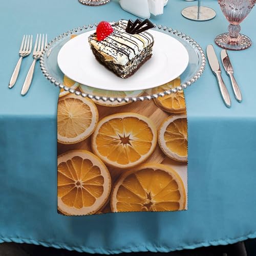 Servilletas de tela naranja en rodajas, 4 unidades miniatura 4