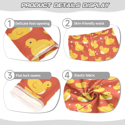 Children Cute Yellow Rubber Ducks Kids Baby Girls Cotton Leggings Stretch Full Length Dance Pants Gym3