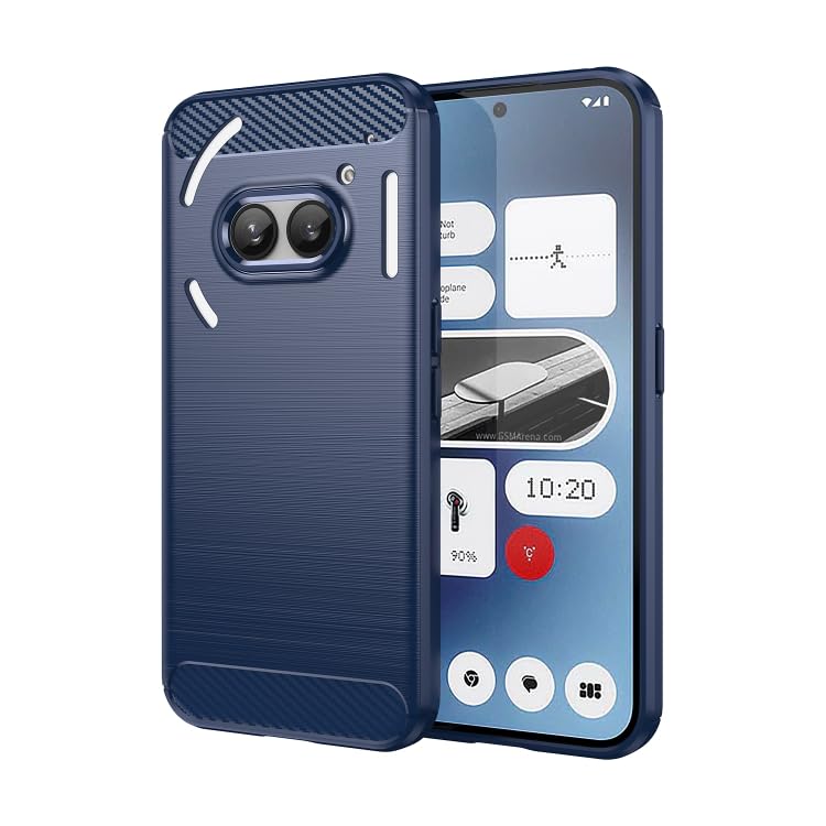 Image of NPRC Hybrid Ultra Slim Protective Case TPU Non-Slip Carbon Fiber Texture Shockproof Case Cover for Nothing Phone 2A Plus - Blue