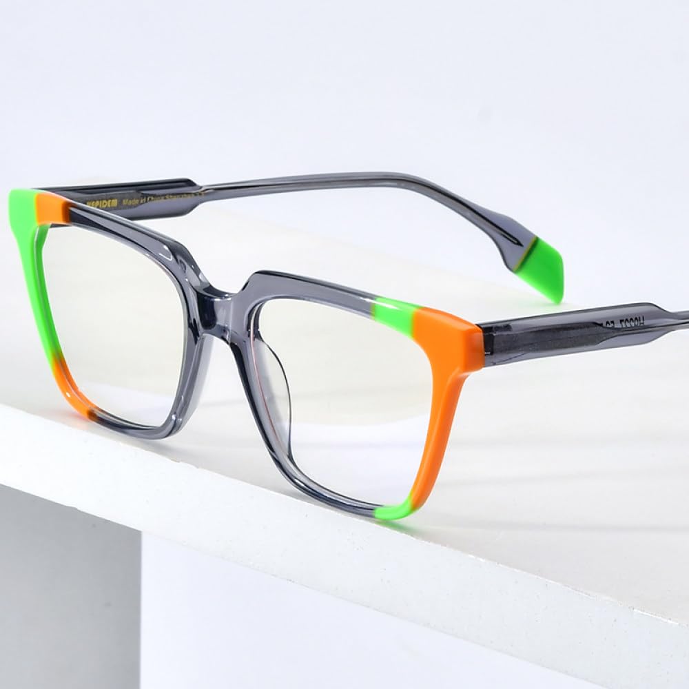MUTYNE Mehrfarbige Acetat-Brillengestelle für Herren, Retro, quadratisch, für Damen und Herren