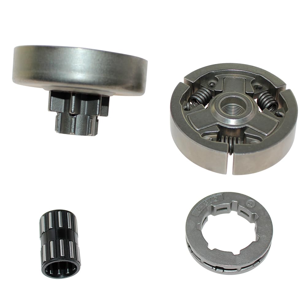 Piezas de jardín Conjunto de Jaula de Aguja para piñón de Tambor de Embrague, Compatible con Motosierra Stihl 038 038AV MS380 MS381 MS381N 1119 0007 1003 9512 933 3150