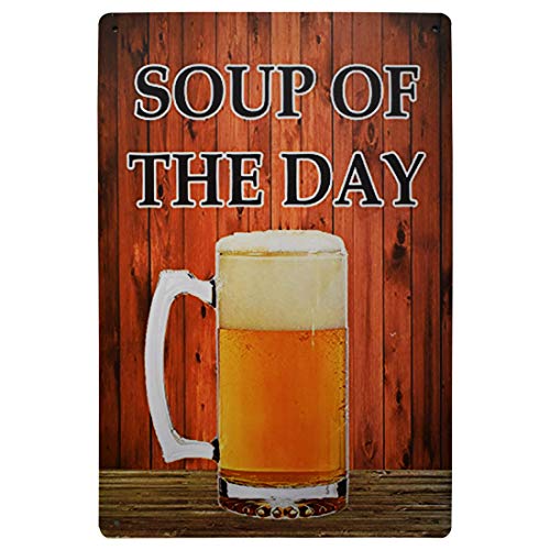 Image of Zesta Bathroom Decor Items Washroom Decor Tin Sign | Aesthetic Posters Wall Poster for Bedroom | Magnetic Cafe Decoration Items / Restaurant Decorations Items | Quirky Home Decor Bar Accent - soup of the day