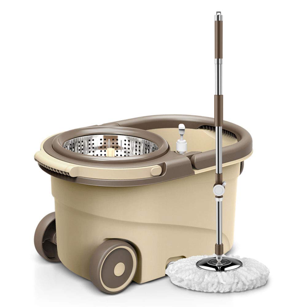 Easy Magic Bucket Spin Mop Double Drive Hand Pressure with 2 Microfiber Mop Head - (Color May Vary)