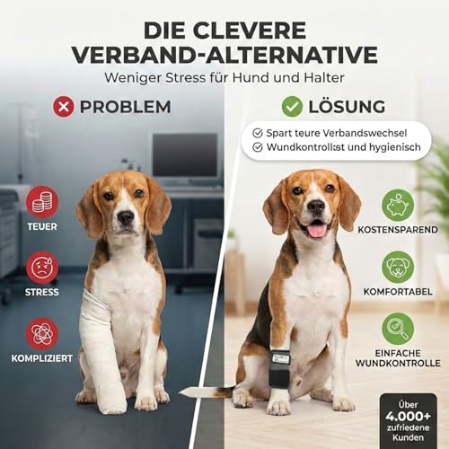 Medium Vorderlauf Bandage für Hunde, Karpal Gelenk- & Knochenschutz für Hunde - geeignet für leichte Gelenkinstabilitaeten - leichte Bänderdehnungen - Leckschutz und Verbandschutz nach OP (M)