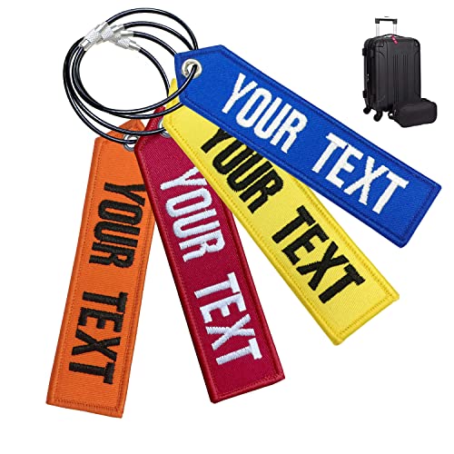 Customzied Luggage Tags for Travel Suitcase,Personalized Travel Suitcases Labels Tags Loops, Embroidery Baggage Tags to Quickly Spot Travel Bag Suitcase，1pc