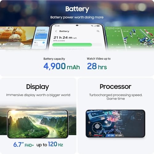 Image of Samsung Galaxy S25 FE 5G (JetBlack, 8GB RAM, 128GB Storage) | Exynos 2400 Deca Core Processor | 50MP Triple Camera | 6.7-inch Dynamic AMOLED 2X Display | AI Features Enabled Smartphone