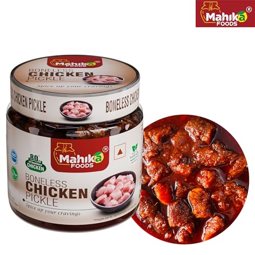 Image of MAHIKA FOODS Boneless Chicken Pickle, Size: 250 Gm + JAR
