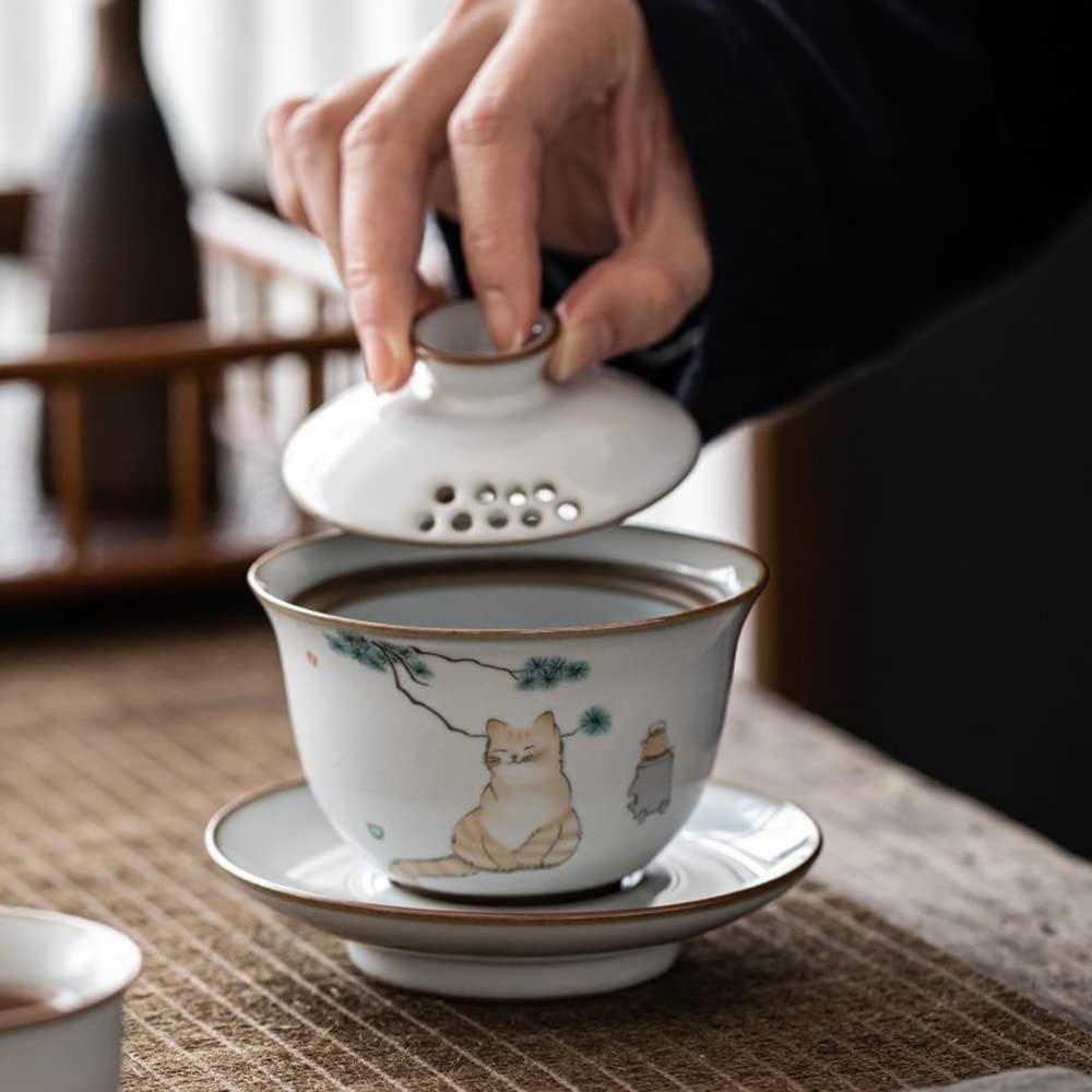 龍三才蓋碗 陶磁製 茶器 茶碗 茶杯 湯呑 煎茶道具 中国美術 龍三才蓋碗