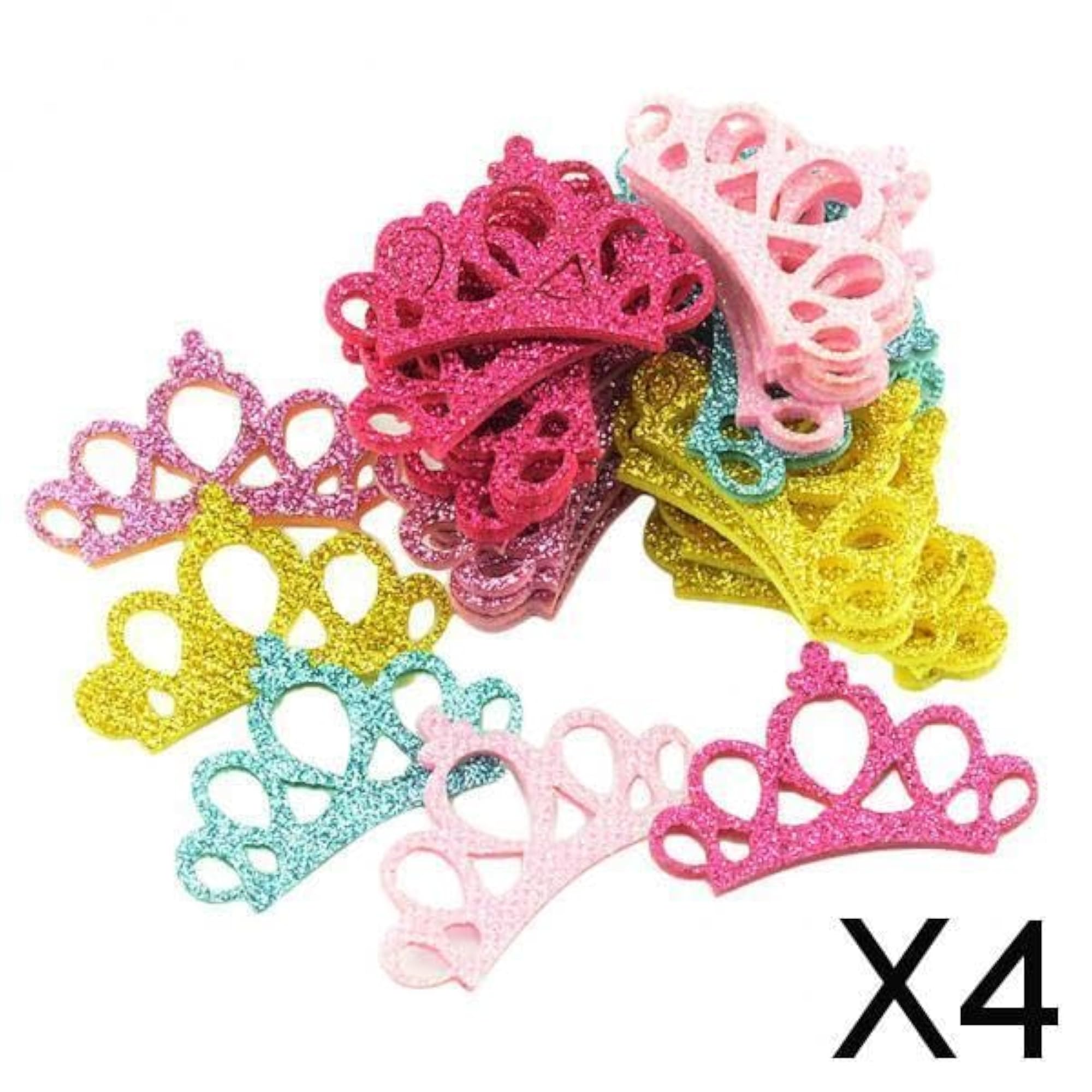 Mixed Color Crown Sequins Hair Clips Set for Girls