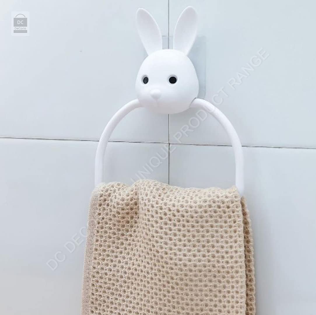 Dc Decorio- A Unique Product Range Plastic Towel Ring Self Adhesive For Bathroom And Kitchen (Rabbit) - Black (B098T9XFPQ) Amazon Price History, Amazon Price Tracker