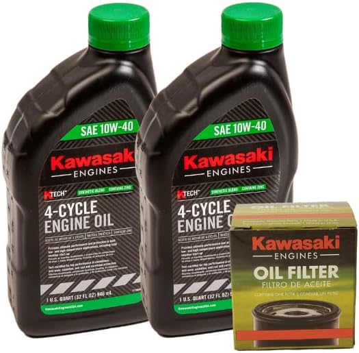 AWESOMEOFFROAD Kawasaki Engine Compatible Oil Change Kit 2 qt 10W-40 Synthetic Blend 4-Cycle Engine Oil & Filter