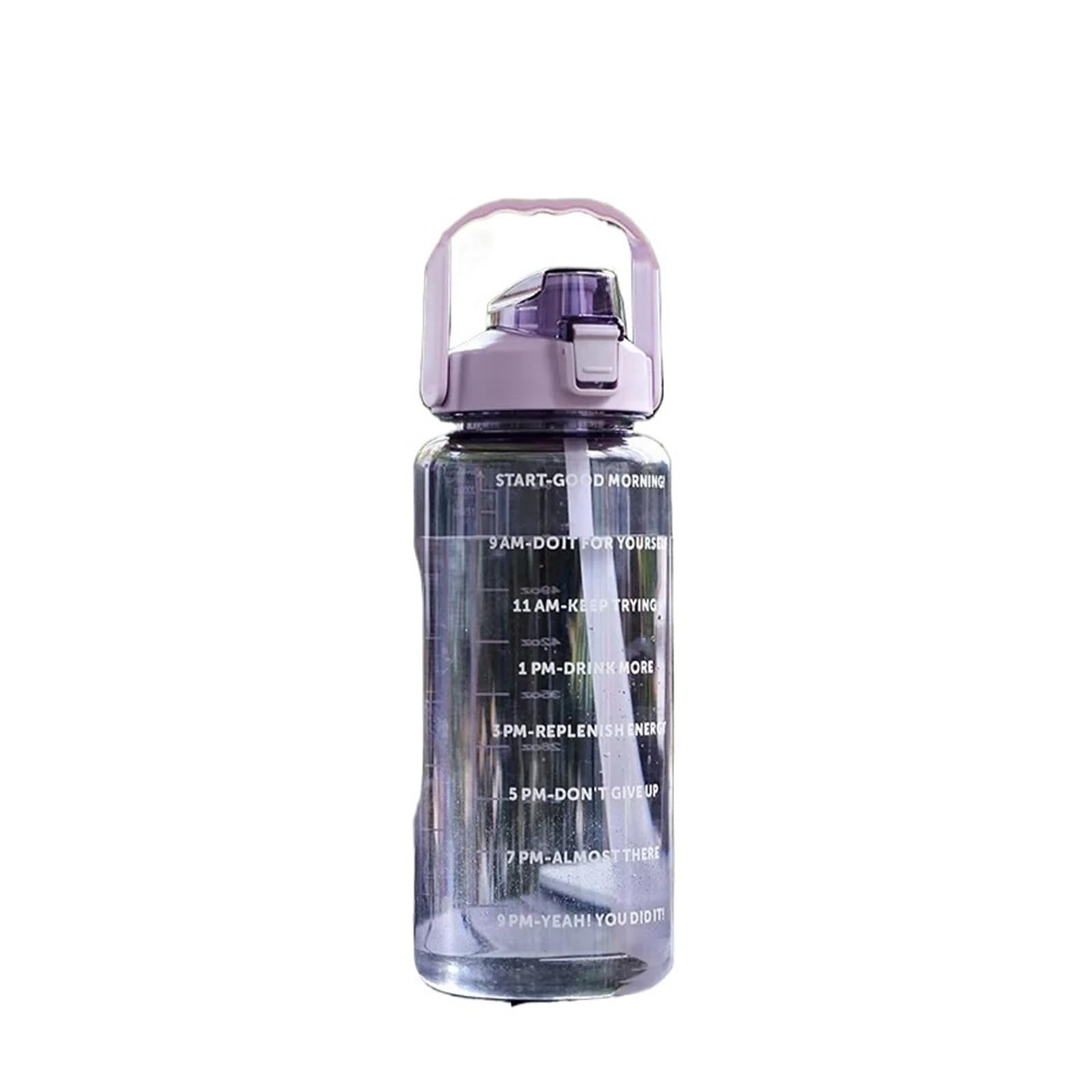 Bouteille d'eau 2L rose avec marqueur pour le sport et fitness