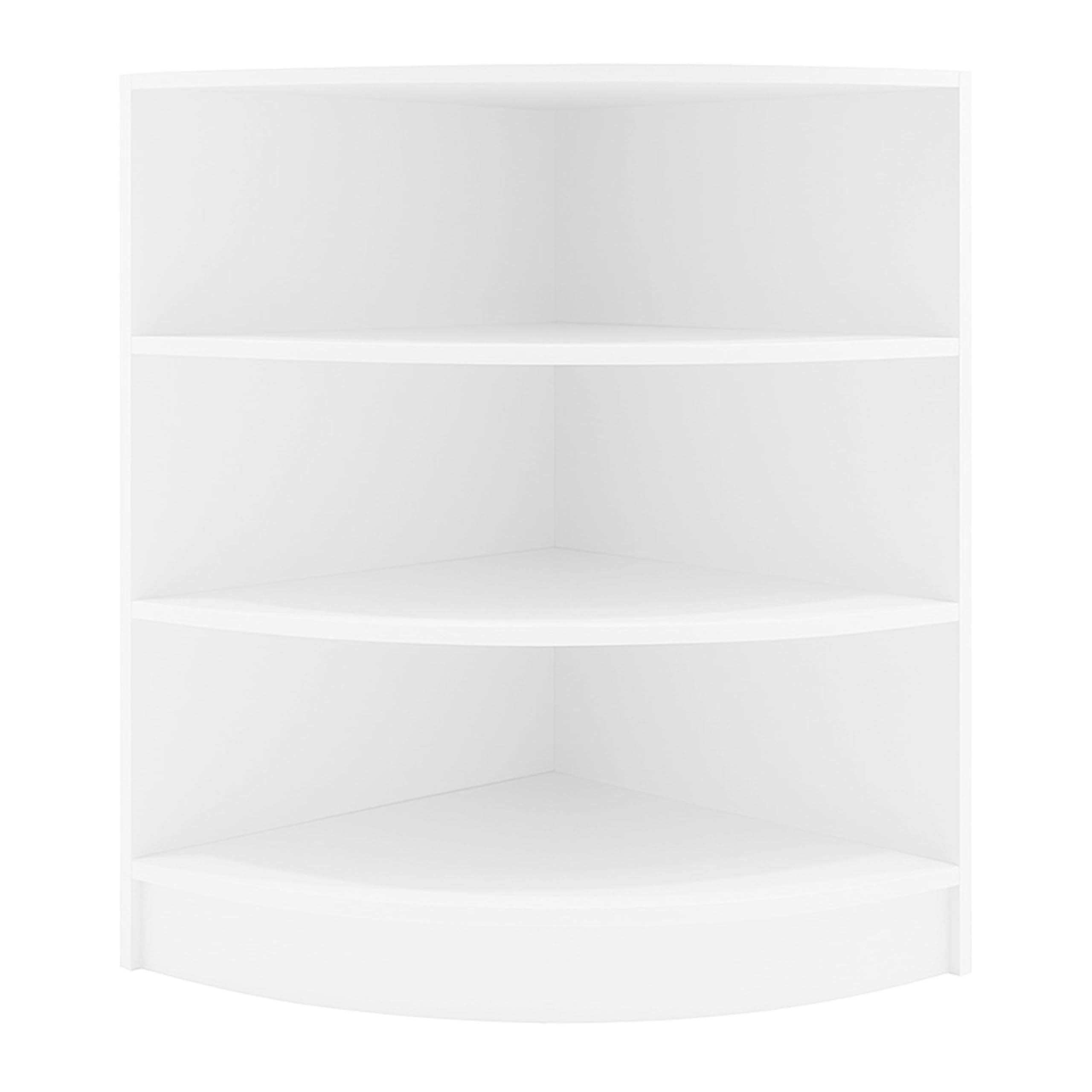 White Retail Shop Corner Counter LM60 - Curved Design - MDF with Melamine Finish - 600mm x 600mm