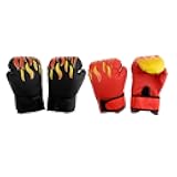 Generic 2 Pair Kickboxing Fighting Boxing Gloves for Kids Age 4-12 BoysGirls Flame