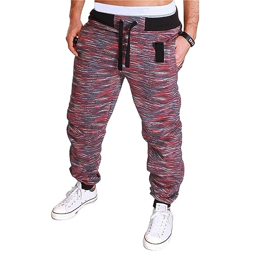Men's Camo Joggers Sweatpants Baggy Lounge Pants Activewear Sweats Sweatpants Straight-Fit Stretch Cargo Pant
