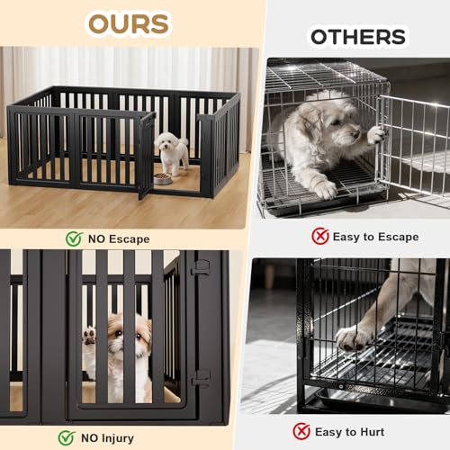 Image of Dog Playpen Indoor,Puppy Playpen,Black 30.3 inch H,10 Panels | Dog Play Pen Indoors with Open View, Tool-Free Setup, Multi-Shape Setup, Dog Pen for Dogs, Cats & Puppies