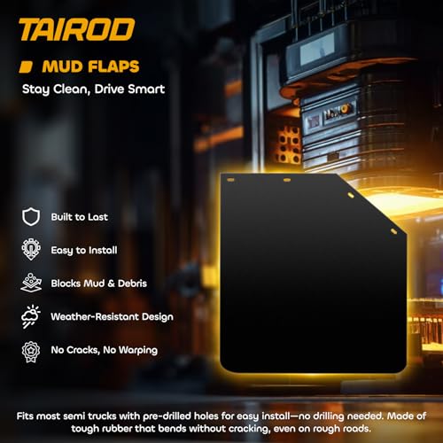 Image of 2024 New Upgrade Mud Flap for Pickup Semi Truck /Trailer, Black Universal TPE MudFlaps, 24x24 inch 2 Pack