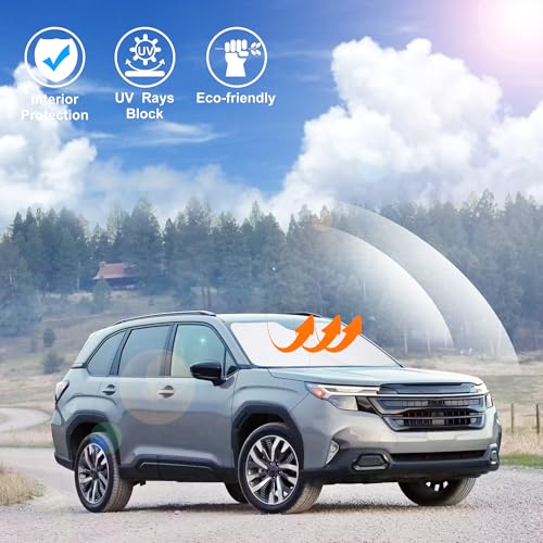 Image of Windshield Sun Shade Custom Fit for 2025 2026 Subaru Forester Accessories Foldable Sunshade Sun Blocker Protect Car from Sun Rays & Heat Damage Keep Car Cooler