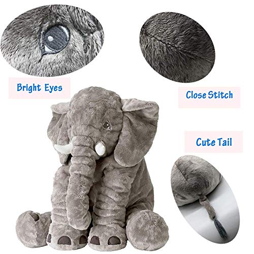 Tuko Stuffed Animal Elephant Stuffed Animal,Large Stuffed Animals 24 Inches/Grey - Thumbnail 4