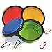 Comsun 4-pack Collapsible Dog Bowl, Food Grade Silicone BPA Free, Foldable Expandable Cup Dish for Pet Cat Food Water Feeding Portable Travel Bowl Blue Green Yellow Orange Free Carabiner