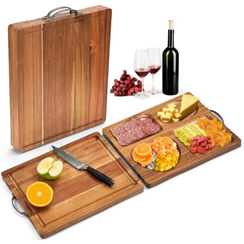 Tabla de cortar cuadrada de madera de acacia miniatura 1