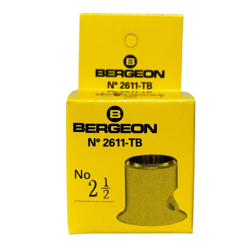 Bergeon Lente di ingrandimento 2611-TB-2.5, bianca, biconvessa, porta di ventilazione, ingrandimento x4