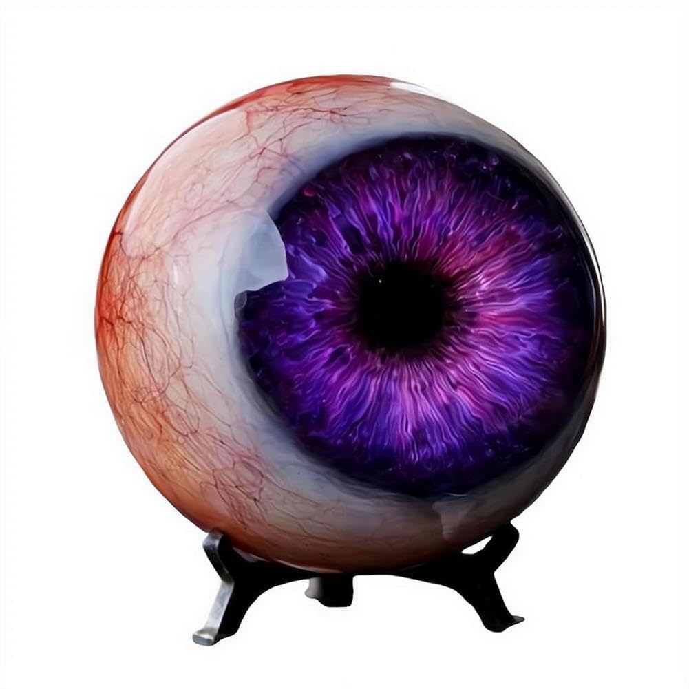 Hyper-Realistic Monster Eye Decor, Scary Realistic Eyeball Ornament, Dark Fantasy Artwork for Desk Bookshelf, Eerie Illusion, Unique Gothic Gift for Horror Fans (Blue) — view 11