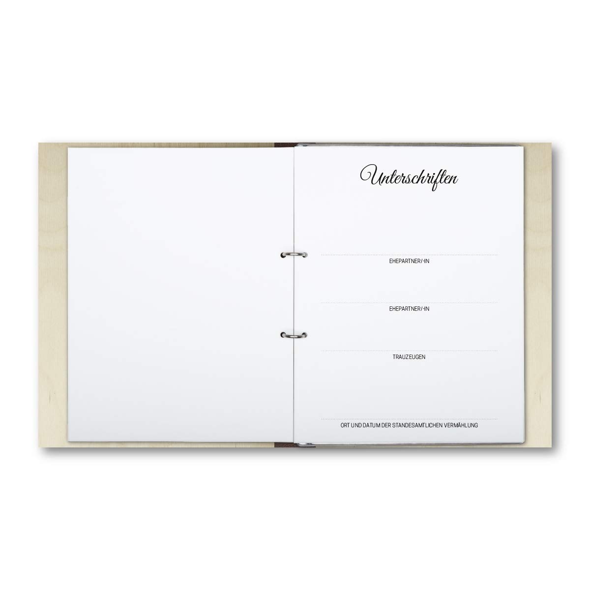 Familien Stammbuch Birkenpserrholz mit Lederrücken inkl. Extras DIN A4 hoch 240x310mm - Blanko