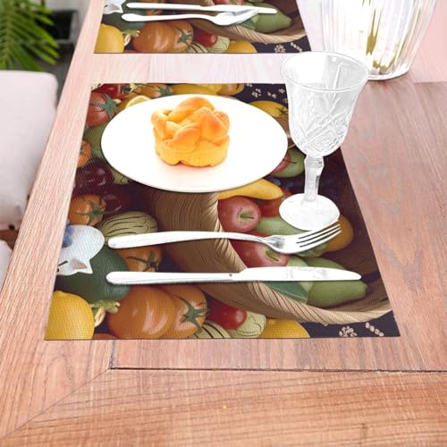 Lot de 6 sets de table PVC lavables et protège-table résistant mariage - 4
