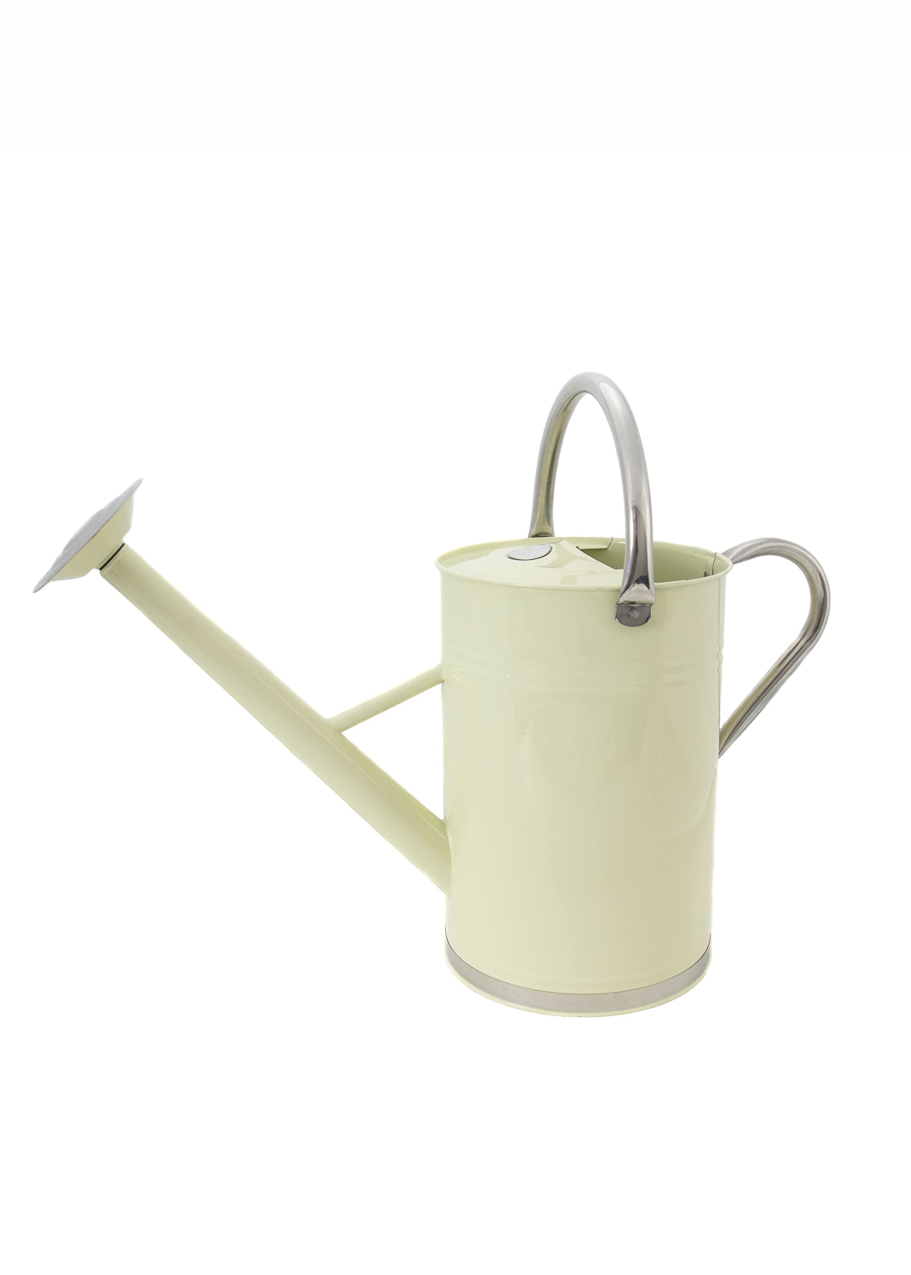 Kent & Stowe 9L Metal Watering Can in Vintage Cream, Rust-Resistant Galvanised Watering Can with Handle and Detachable Rose, Classic All Year Round Garden Tools Made from Steel